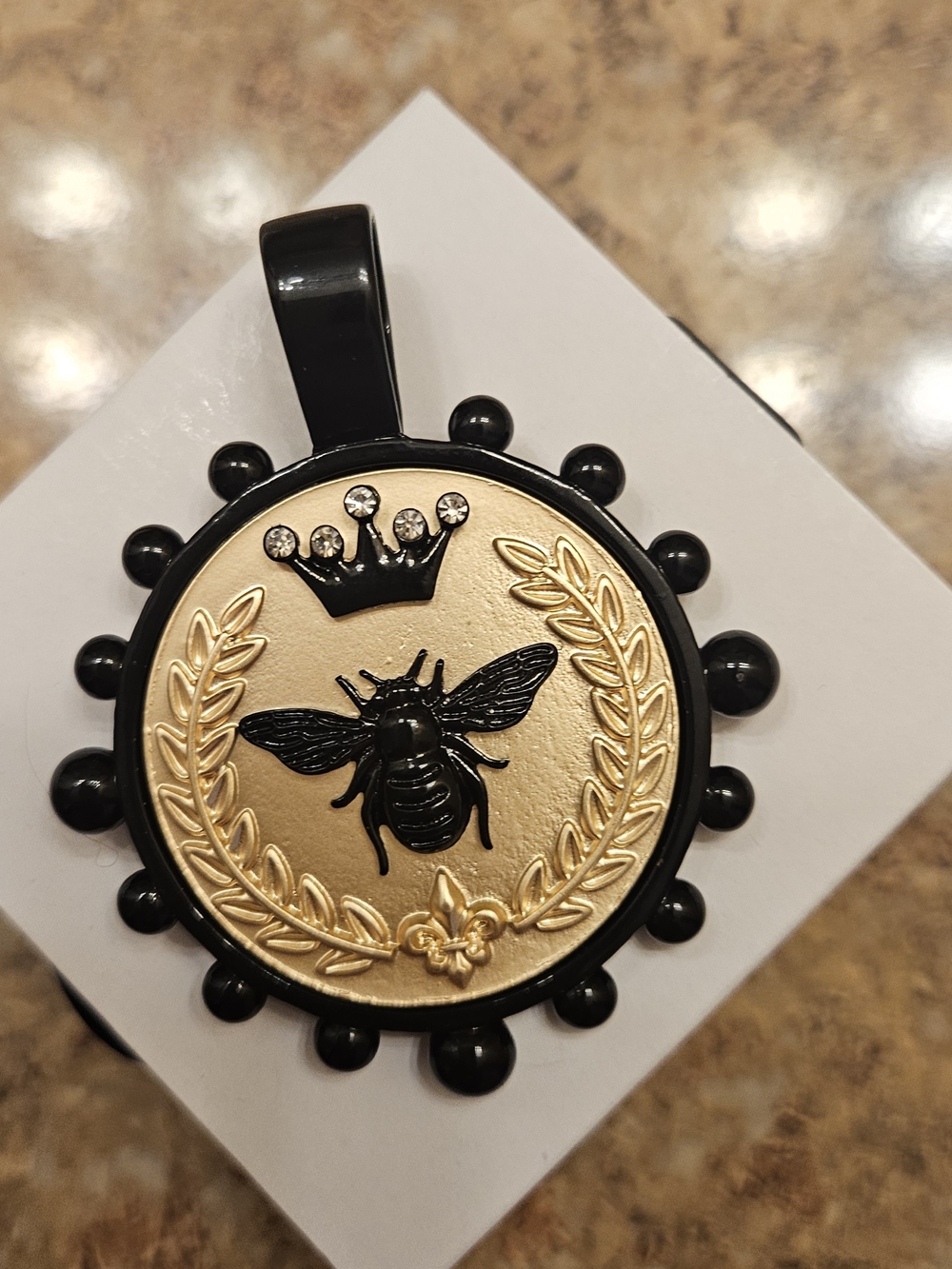 Gold and Black Bee Pendant Pendent New